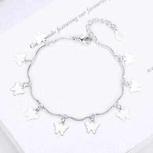 Dainty 925 Sterling Silver Butterfly Bracelet